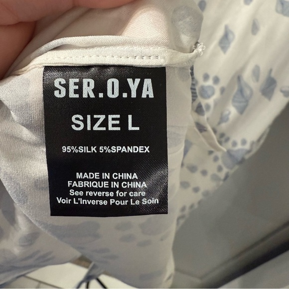 NWT Ser.O.Ya Bergen Silk Shirt Button Down Bandana Printed Size Large - Picture 7 of 7